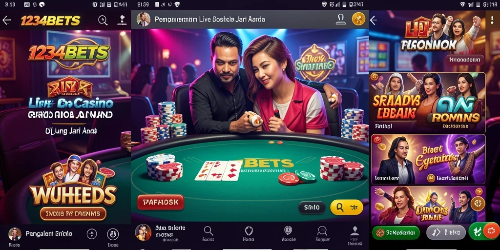 Screenshot gameplay 1234BETS menampilkan suasana kasino langsung yang mendebarkan.