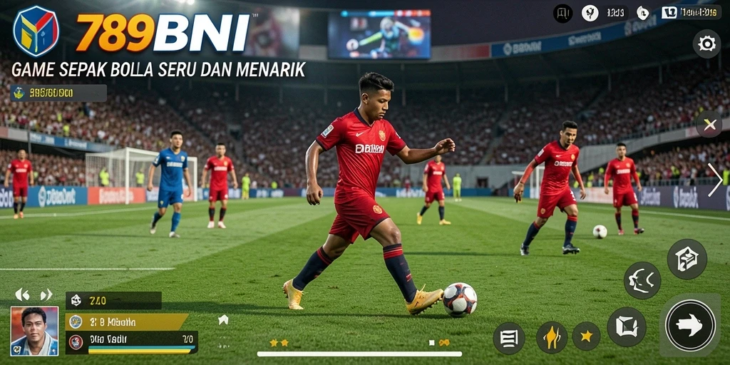 Tangkapan layar utama 789BNI yang menunjukkan aksi gameplay sepak bola yang seru.