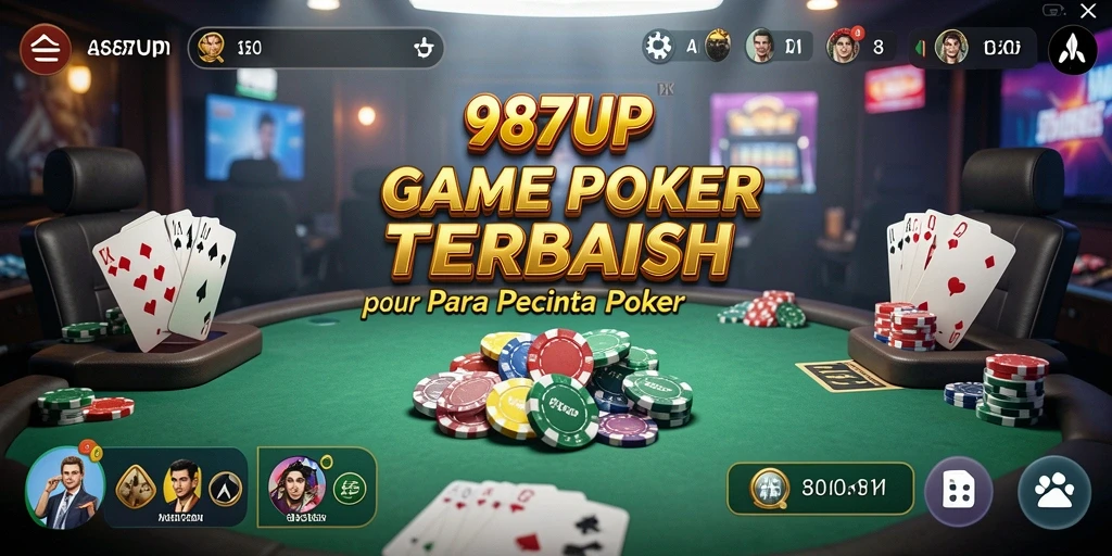 Tampilan gameplay poker yang mendebarkan di 987UP.