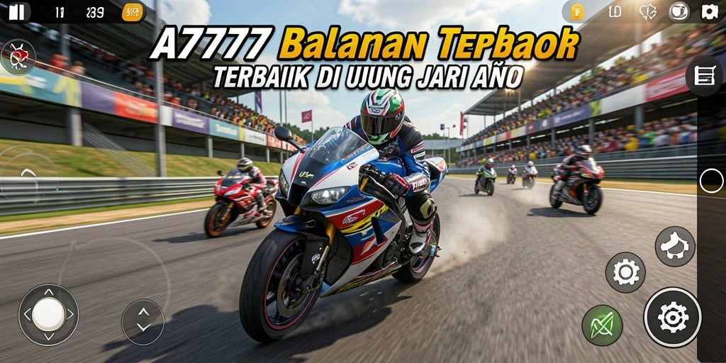 Gameplay balapan motor yang mendebarkan dalam A7777.