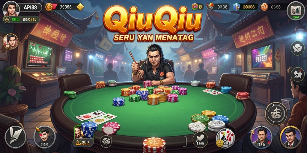 Screenshot menampilkan aksi seru dalam bermain QiuQiu.