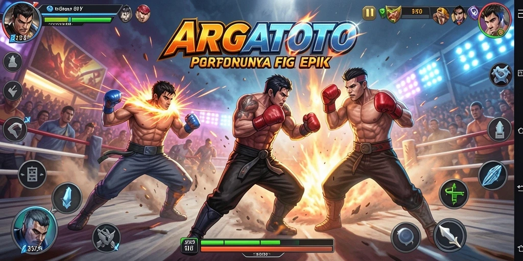 Tampilan gameplay seru di ARGATOTO dengan karakter bertarung.