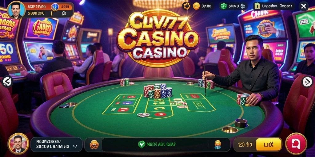 Screenshot gameplay CV777 dengan dealer profesional di meja roulette.