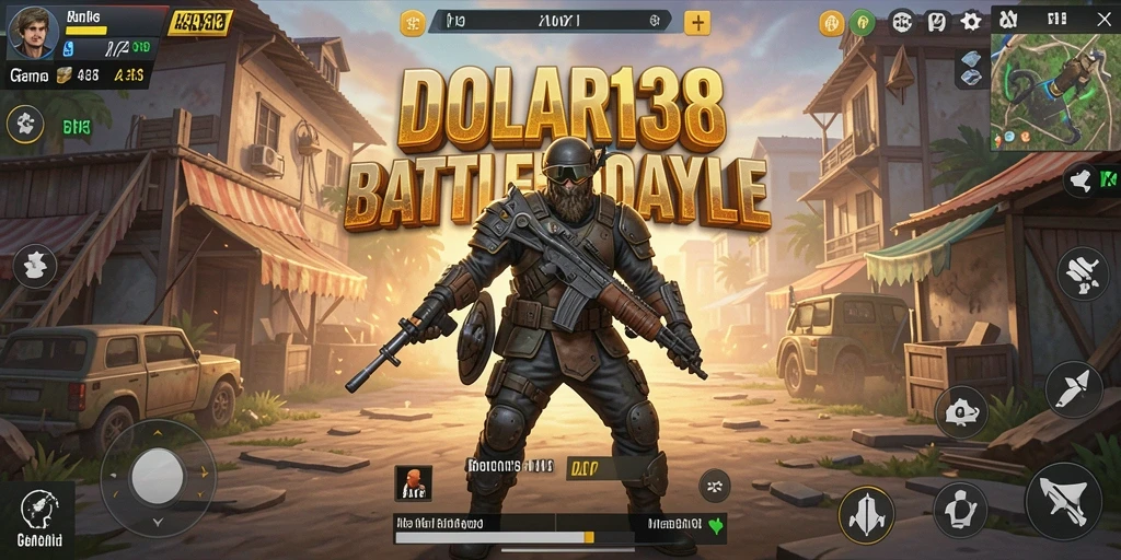 Screenshot DOLAR138 menampilkan aksi mendebarkan di arena Battle Royale.