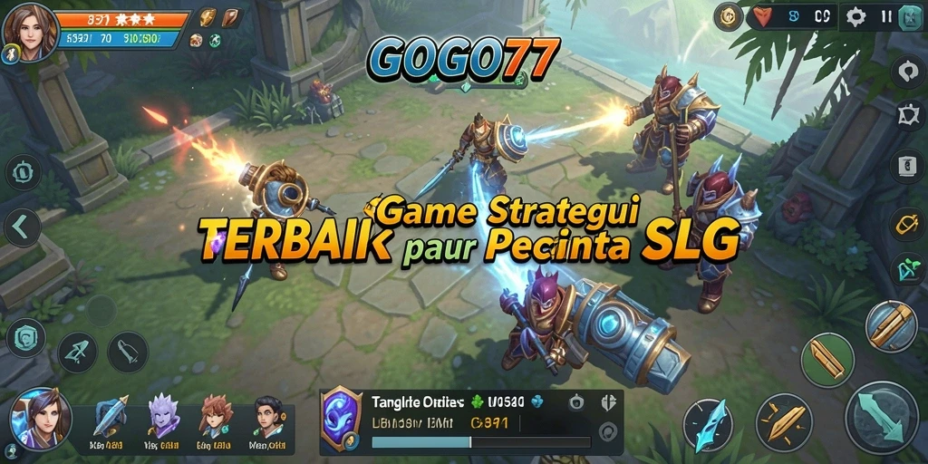 Screenshot GOGO77 menampilkan aksi pertempuran yang intens dan grafis menarik.