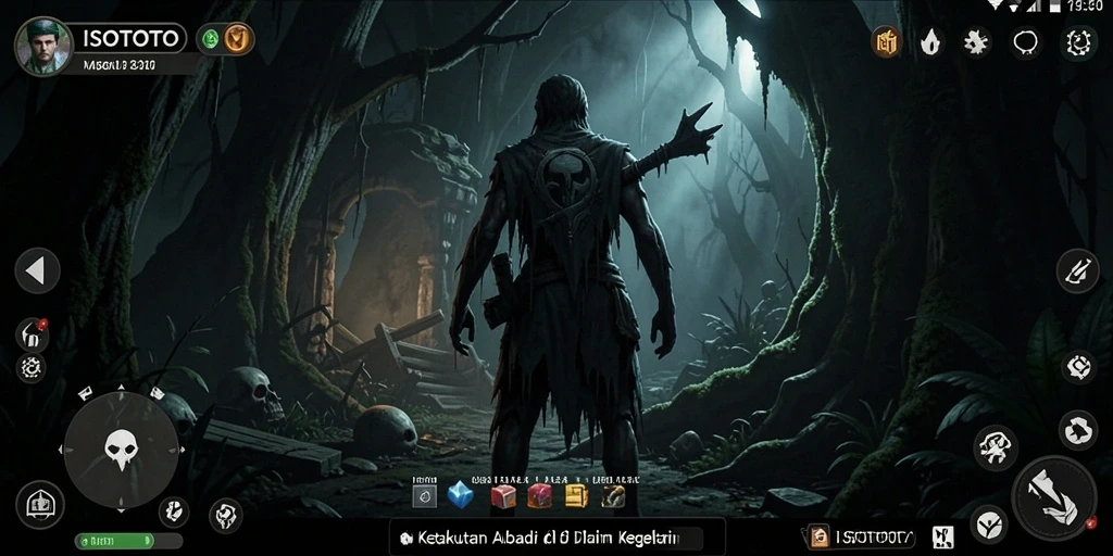 Tangkapan layar menunjukkan momen mencekam dari gameplay ISOTOTO dengan makhluk menyeramkan.