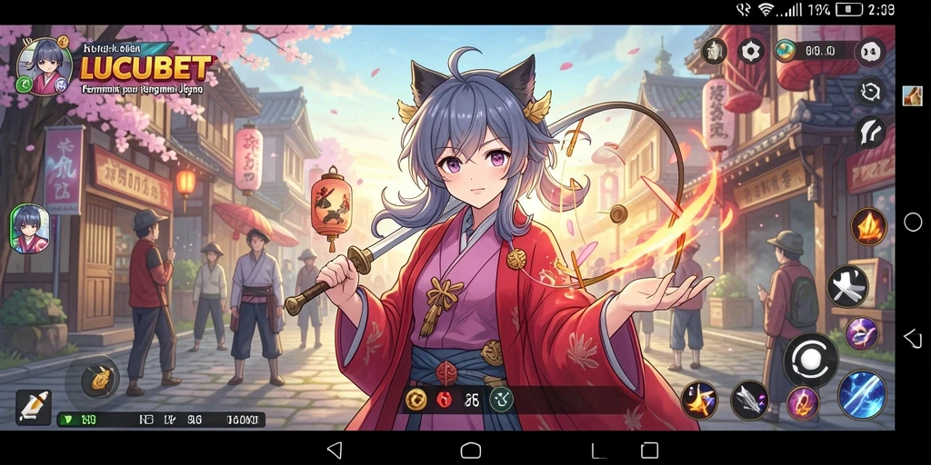 Screenshot gameplay LUCUBET menampilkan aksi karakter anime yang dinamis.