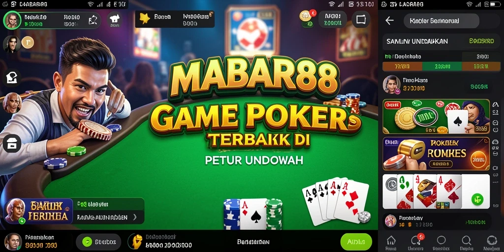 Gameplay seru Poker di MABAR88 dengan grafis menarik.