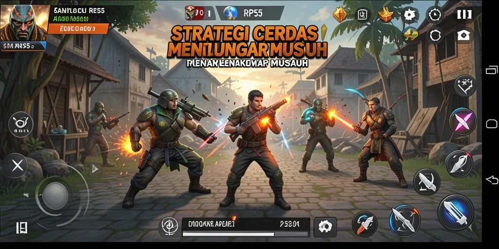 Screenshot menunjukkan gameplay strategi yang intens dan mendebarkan.