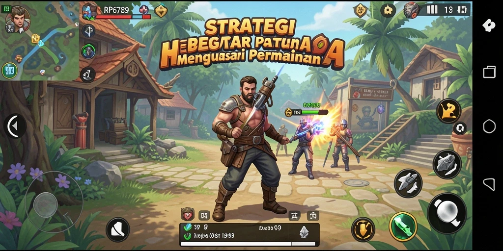 Gameplay RP6789 menampilkan pertarungan strategi yang intens dan mendebarkan.
