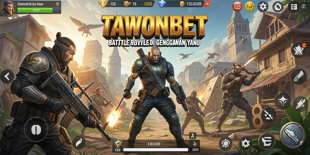 Gameplay seru TAWONBET dalam pertempuran Battle Royale.