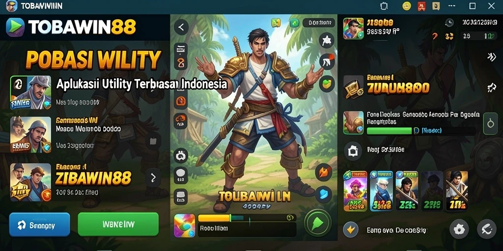 Tangkapan layar TOBAWIN88 menunjukkan antarmuka aplikasi yang ramah pengguna.