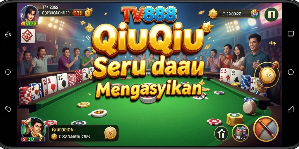 Screenshot permainan QiuQiu menampilkan momen seru dari TV888.