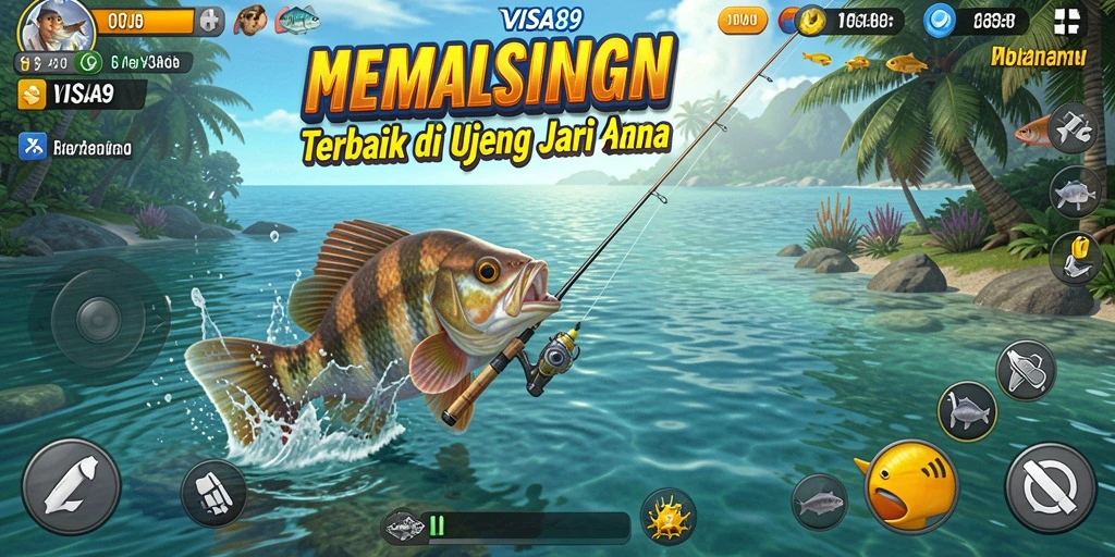 Screenshot gameplay <strong>VISA89</strong> menampilkan pengalaman memancing yang mendebarkan.